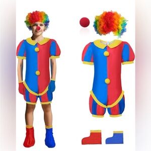 Colorful Clown Kids Halloween Circus Carnival Costume
